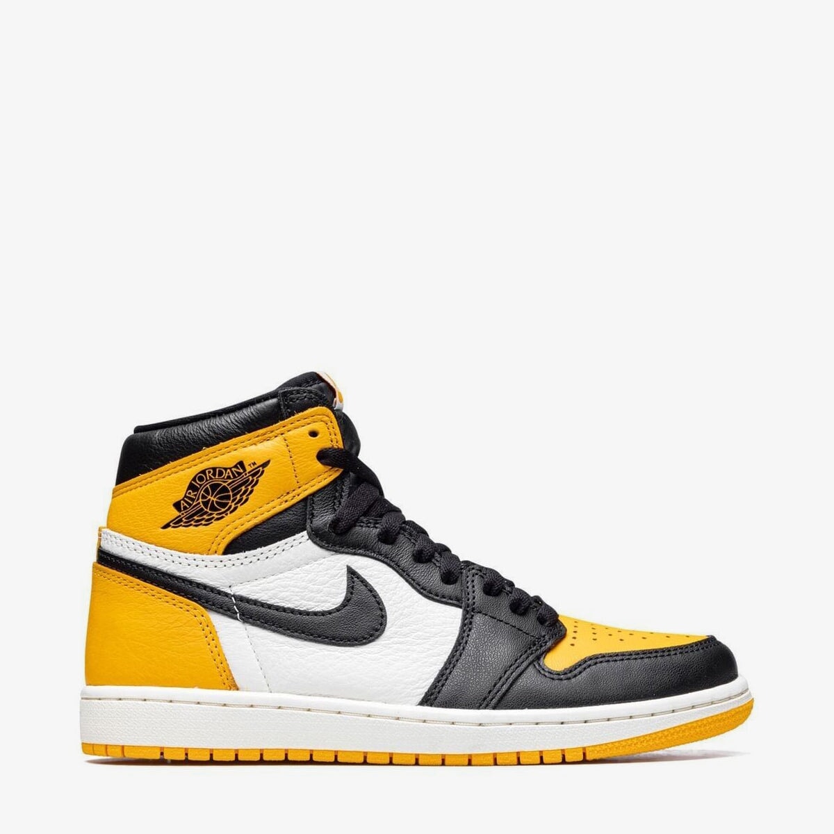 Air jordan 1 high yellow and black best sale