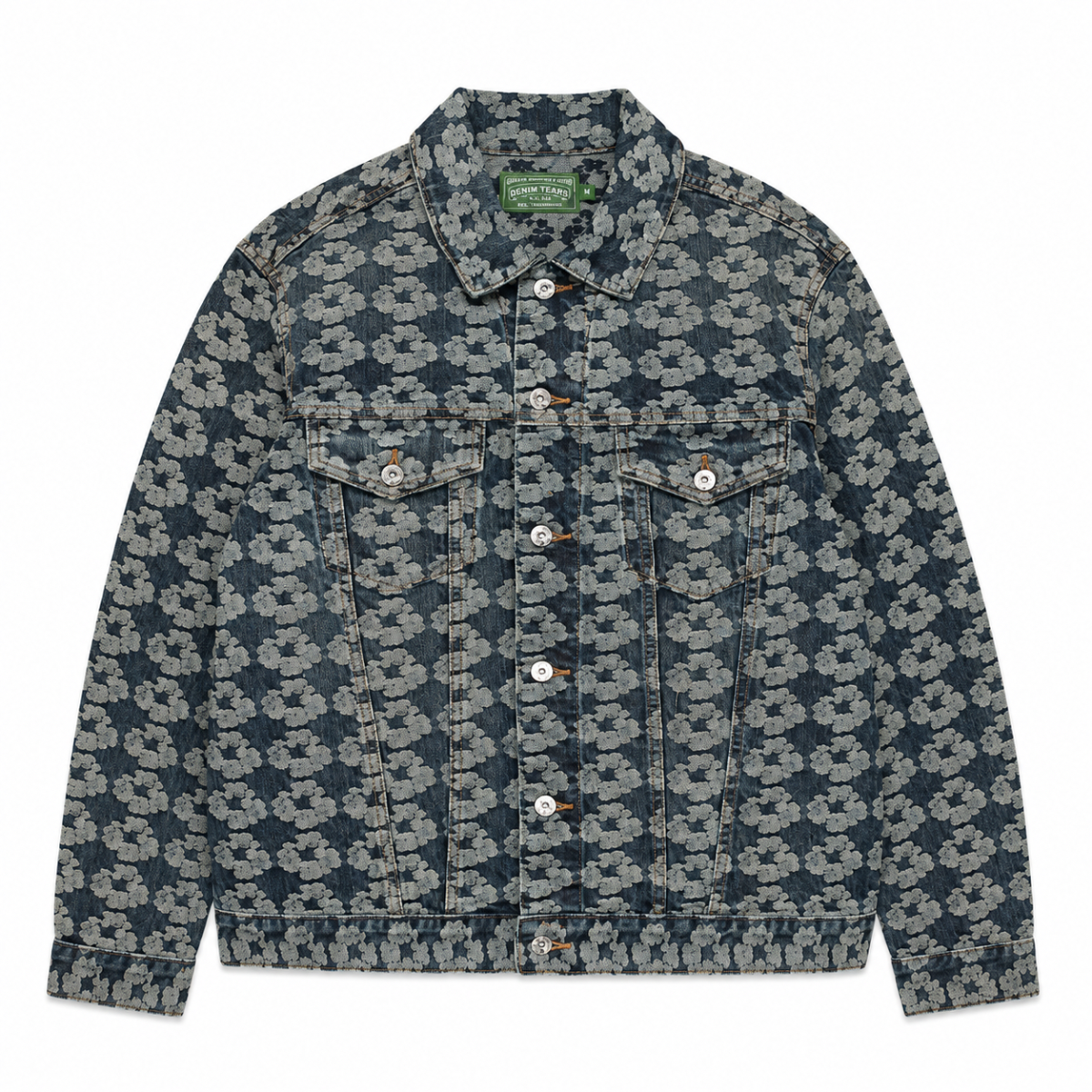 Denim Tears Jacquard Wreath Denim Jacket 'Dark Wash'