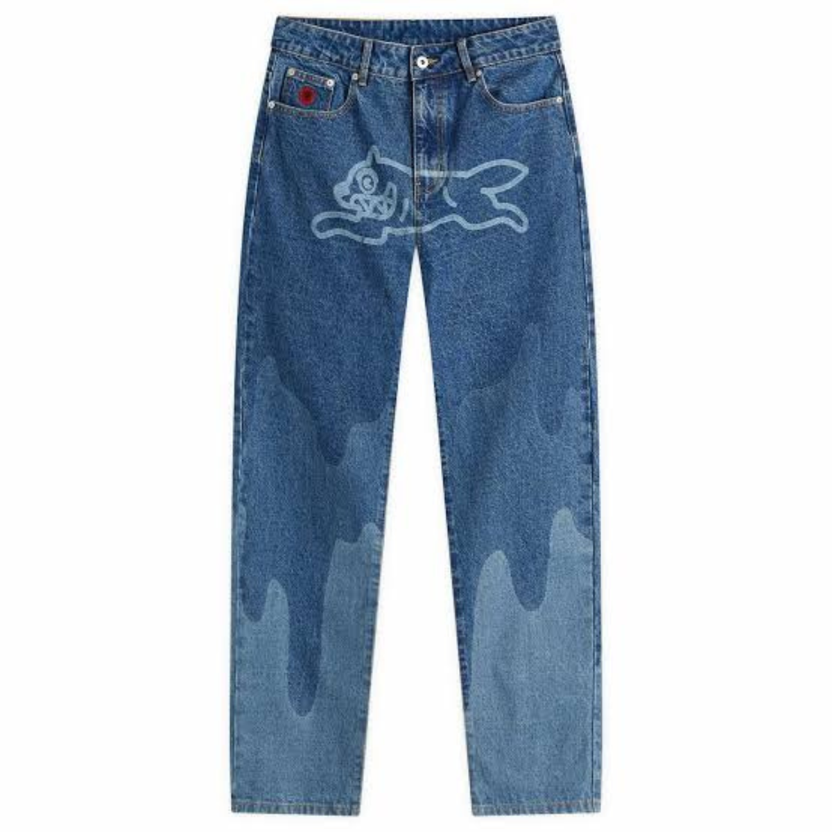 ICECREAM Running Dog Lazer Drip Jean 'Mid Wash Blue'