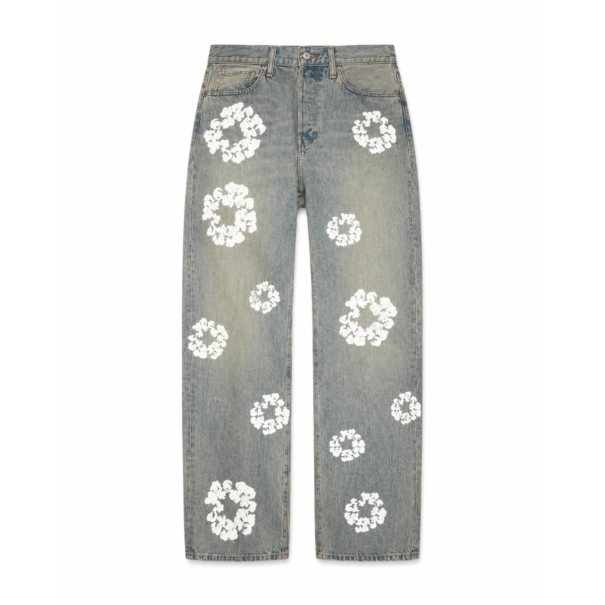 Denim Tears Baggy Cotton Wreath Denim Pant 'Dirty Wash'