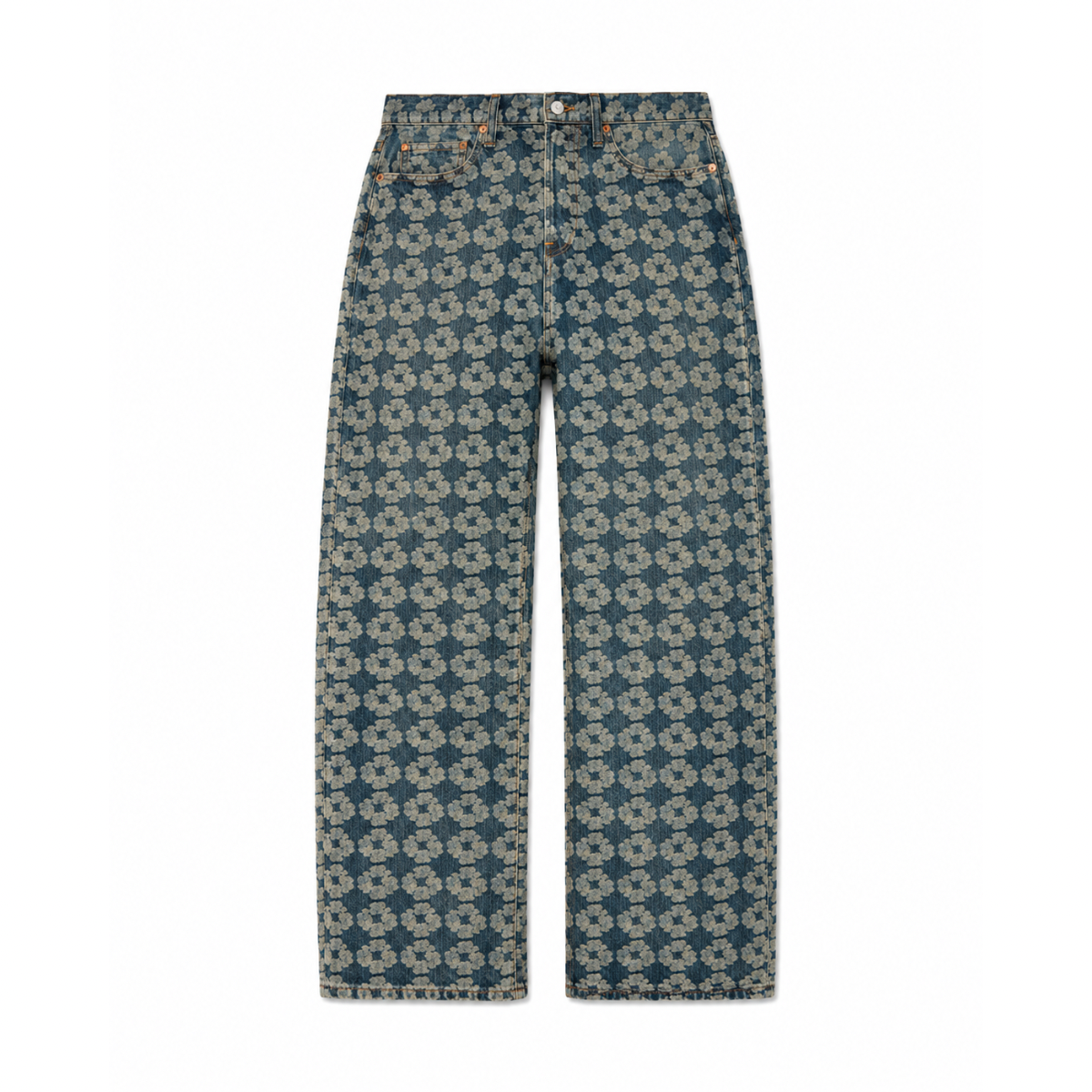 Denim Tears Baggy Jacquard Wreath Denim Pant 'Dark Wash'