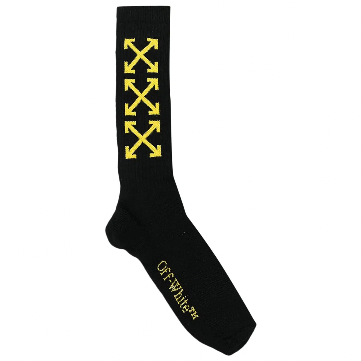 Off-White Arrow Bookish Medium Socks 'Black/Yellow'