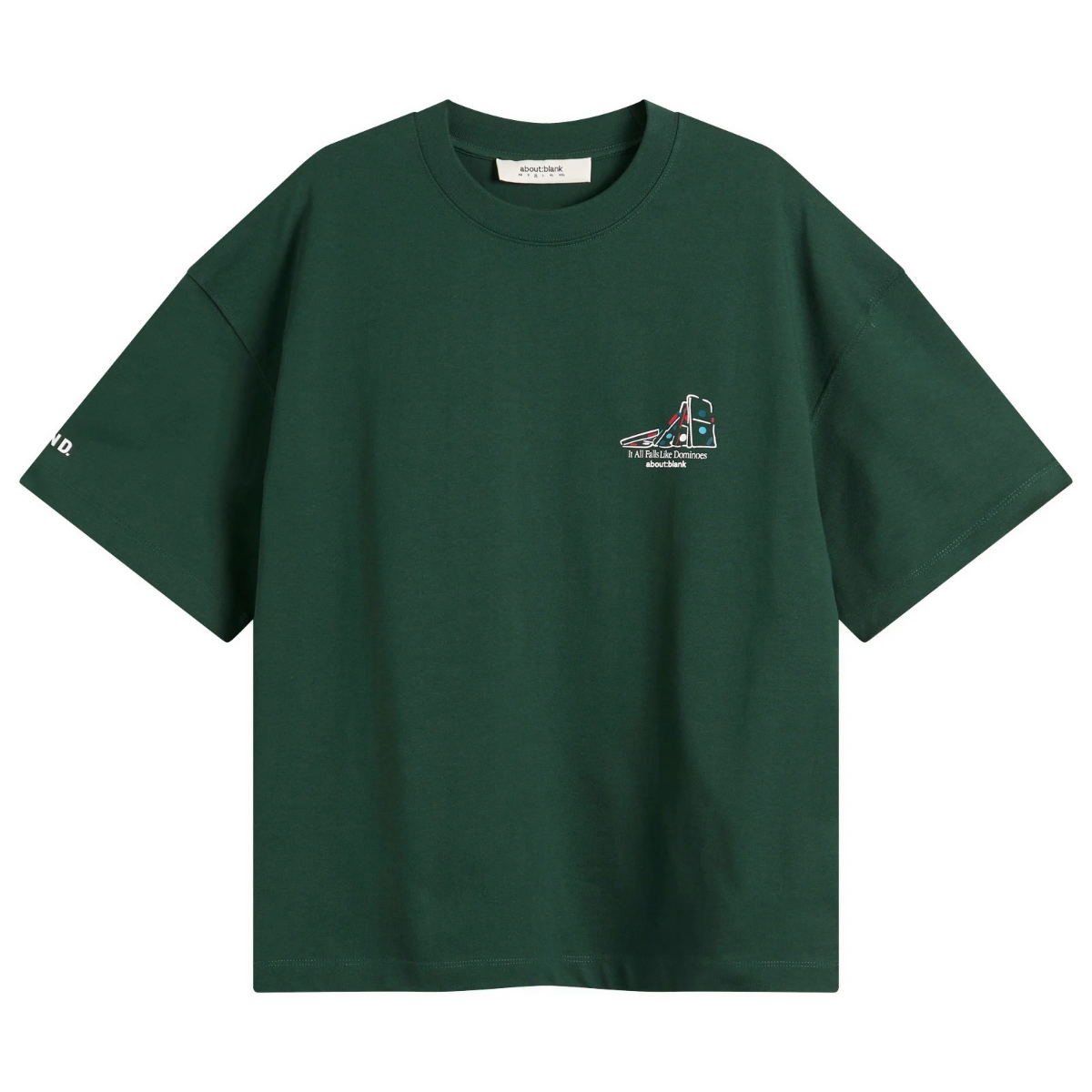 END. x about:blank Dominoes T-Shirt 'Epsom Green'