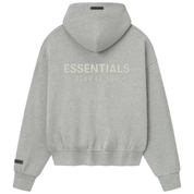 Fear of God Essentials Classic Fleece Zip-Up Hoodie 'Concrete Heather'