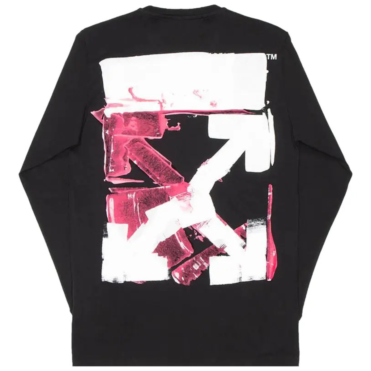 Off-White Acrylic Arrow Long-Sleeve Tee 'Black/Fuchsia'