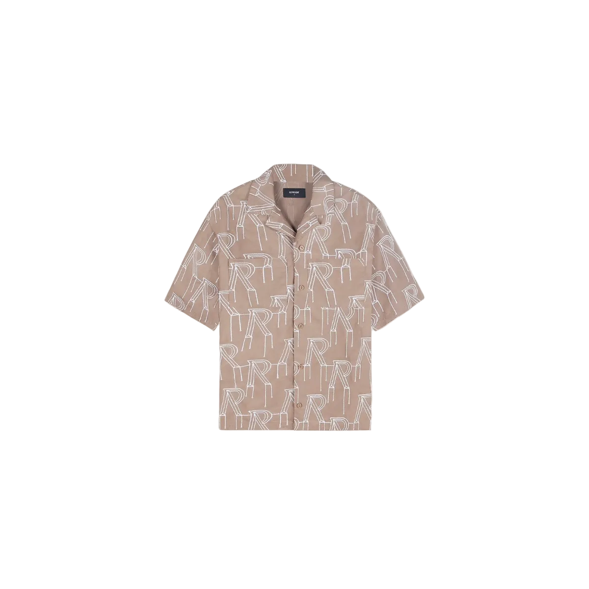 Represent Embroidered Initial Overshirt 'Washed Taupe'