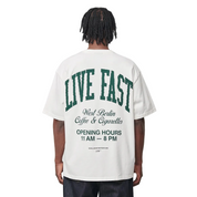 Live Fast Coffee Tee 'Cream'