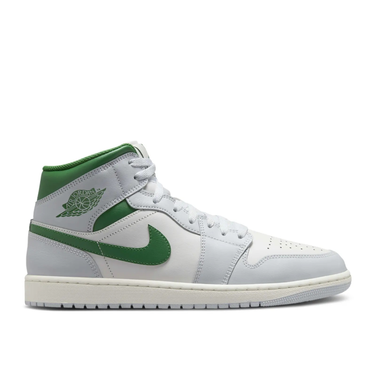 Air Jordan 1 Mid 'Summit White Lucky Green'