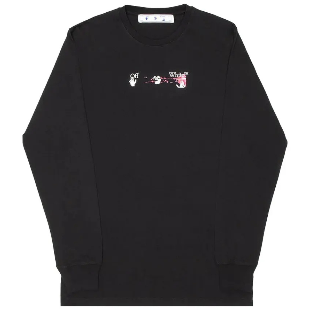 Off-White Acrylic Arrow Long-Sleeve Tee 'Black/Fuchsia'