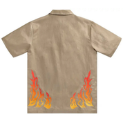 Cactus Jack by Travis Scott x Jordan Button Down Shirt 'Khaki/University Red'