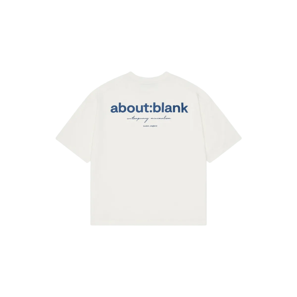 about:blank Box Logo T-shirt 'Oat/Estate Blue' T-shirts about:blank