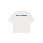 about:blank Box Logo T-shirt 'Oat/Estate Blue' T-shirts about:blank