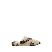 Balenciaga All Over Logo Mule 'Biege Teddy' Slides Balenciaga