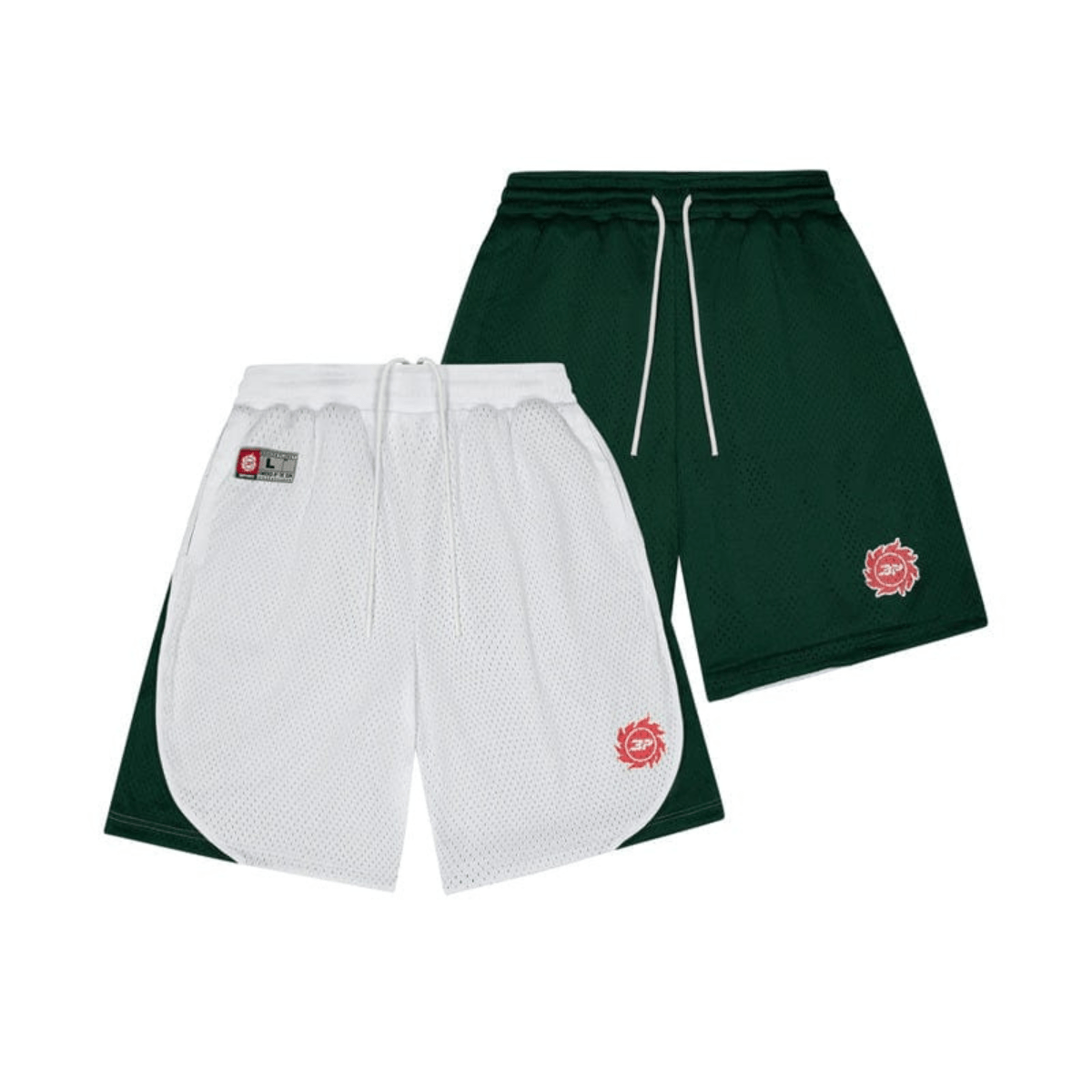 Broken Planet Market Reversible Mesh Shorts 'Snow White/Forest Green' Shorts Broken Planet