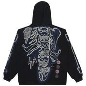Cactus Jack by Travis Scott For Fragment Skeleton Graffiti Full Zip Hoodie 'Black' Jackets Travis Scott