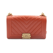 Chanel Chevron Caviar Boy Medium Bag 'Red' Bags Chanel