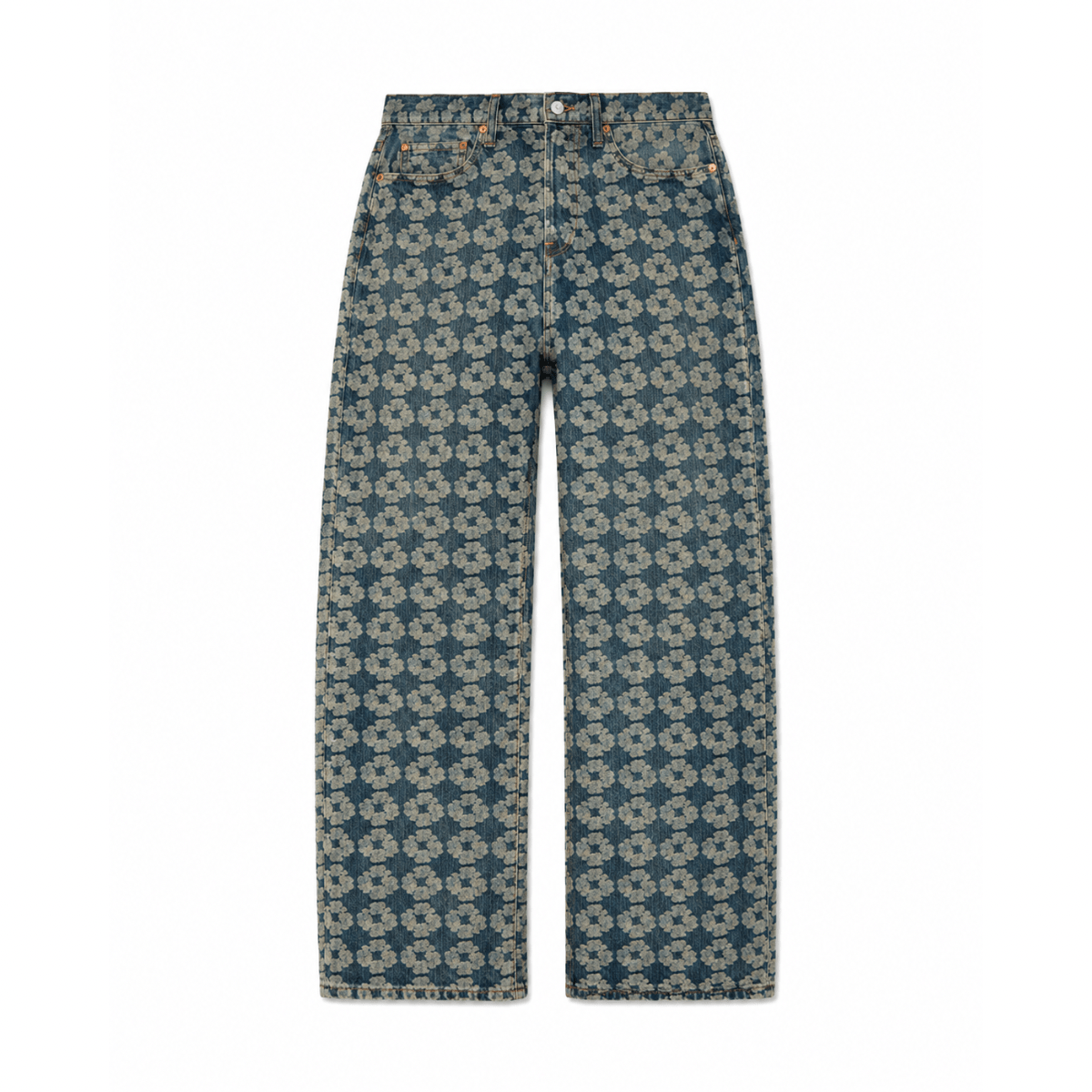 Denim Tears Baggy Jacquard Wreath Denim Pant 'Dark Wash' Jeans Denim Tears