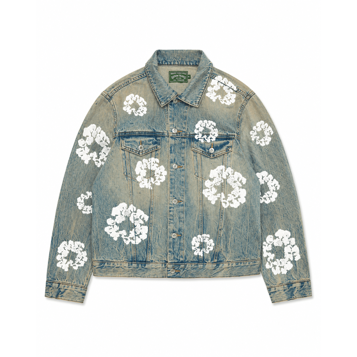 Denim Tears Cotton Wreath Denim Jacket 'Dirty Wash' Jackets Denim Tears