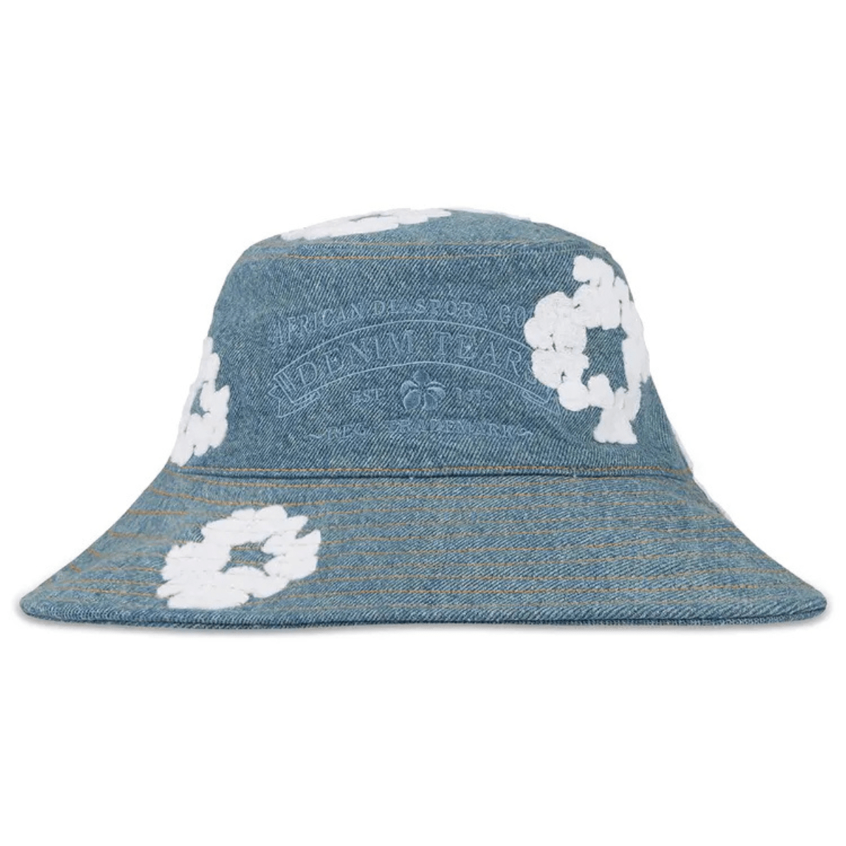 Denim Tears Denim Cotton Wreath Bucket Hat 'Light Wash' Headwear Denim Tears