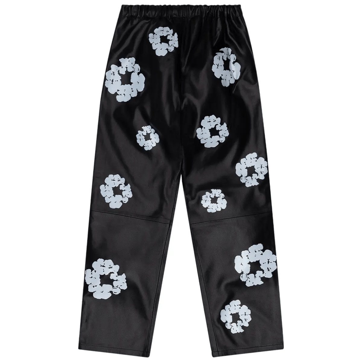 Denim Tears Leather Cotton Wreath Sweatpants 'Black' Sweatpants Denim Tears