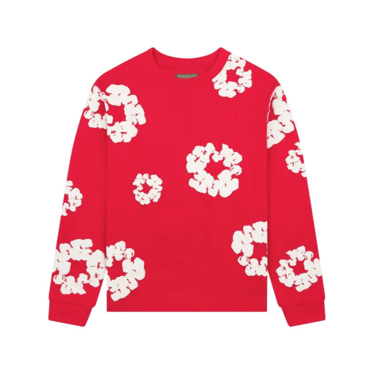 Denim Tears Long-Sleeve Wreath Tee 'Red' Sweatshirts Denim Tears