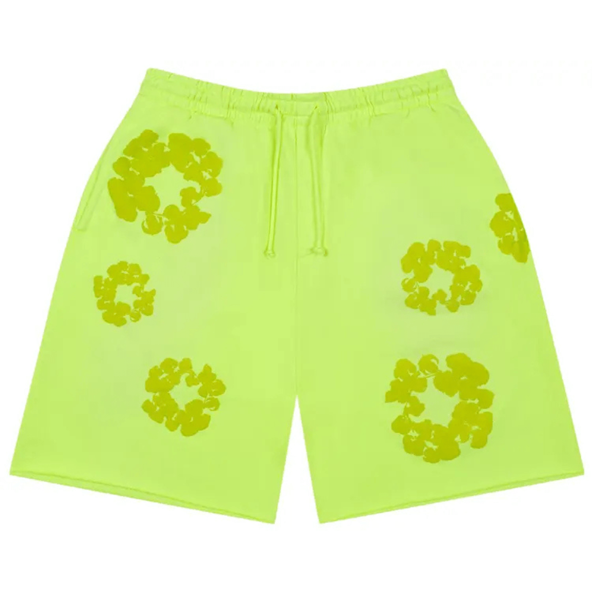 Denim Tears Mono Cotton Wreath Sweat Shorts 'Neon Green' Shorts Denim Tears