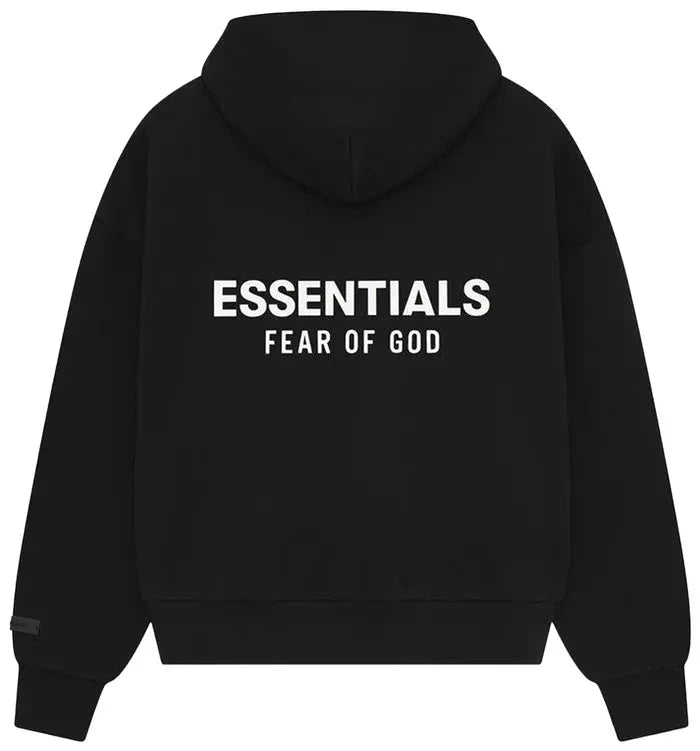 Fear of God Essentials Classic Fit Fleece Hoodie 'Jet Black' Hoodies Fear of God Essentials
