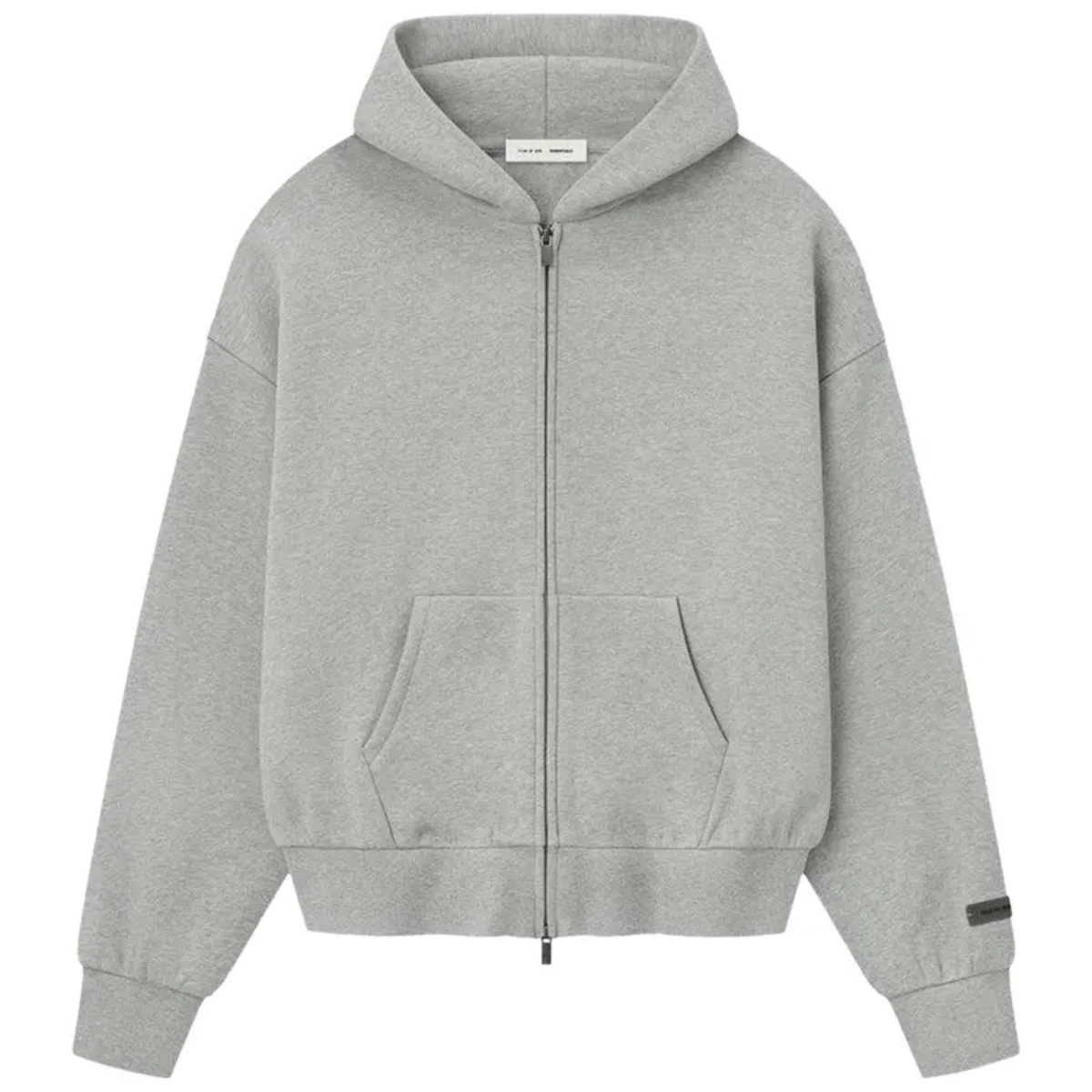 Fear of God Essentials Classic Fleece Zip-Up Hoodie 'Concrete Heather' Jackets Fear of God Essentials