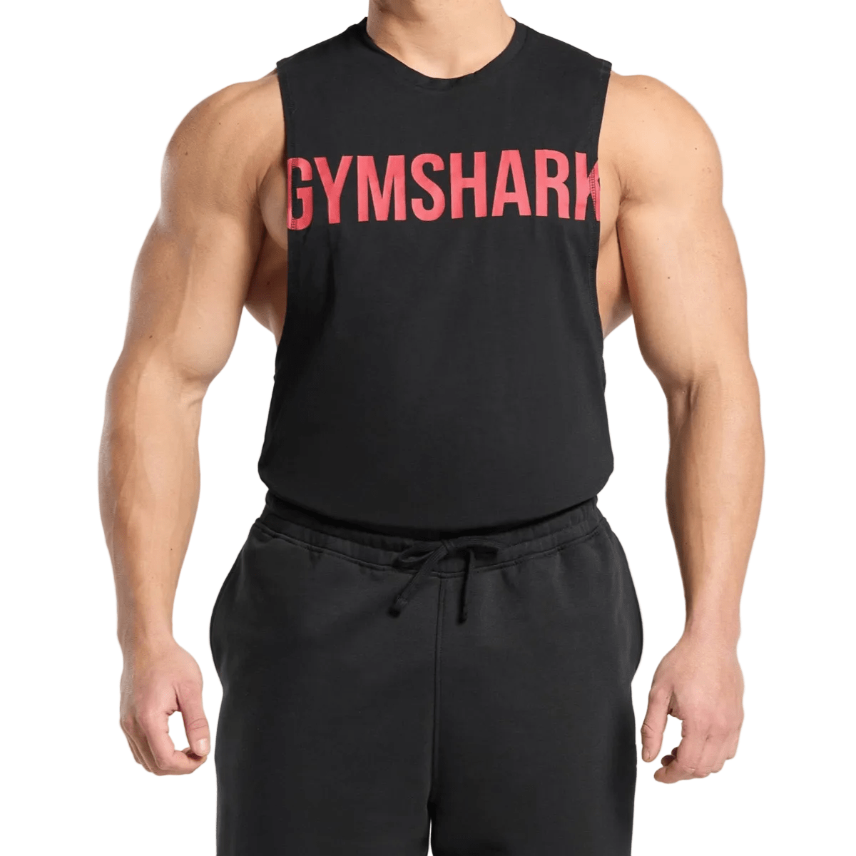 Gymshark Drop Arm Tank 'Black/Vivid Red' T-Shirts Gymshark