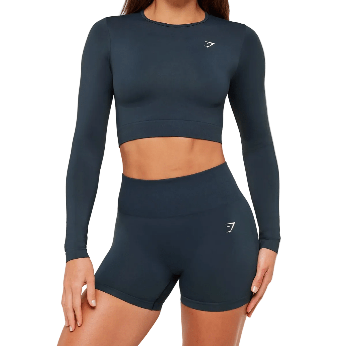 Gymshark Everyday Seamless Long Sleeve Crop Top 'Navy' T-shirts Gymshark