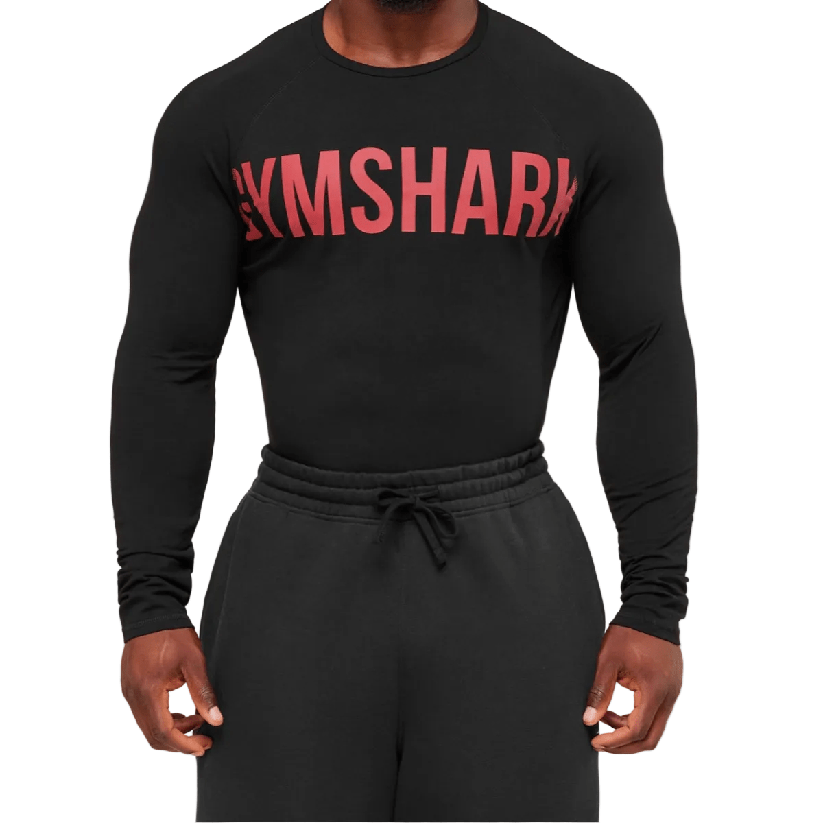 Gymshark Prime Long Sleeve T-shirt 'Black/Vivid Red' T-Shirts Plug and Play