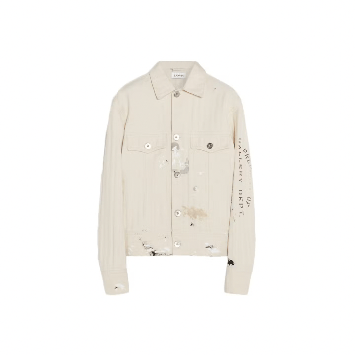 Lanvin x Gallery Dept. Denim Jacket With Paint Marks 'White' Jackets Lanvin