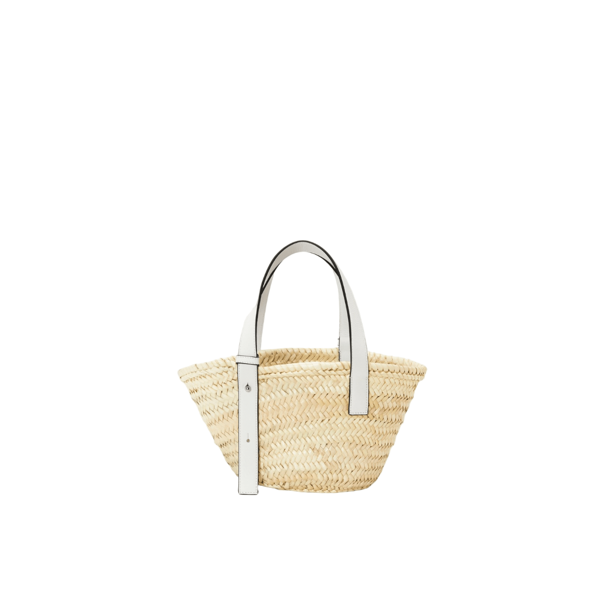 Loewe Basket Bag in Palm Leaf and Calfskin 'Natural/White' Bags Loewe