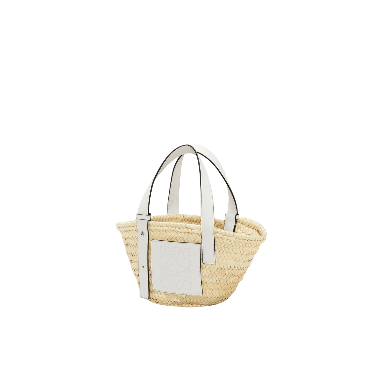 Loewe Basket Bag in Palm Leaf and Calfskin 'Natural/White' Bags Loewe
