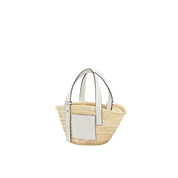 Loewe Basket Bag in Palm Leaf and Calfskin 'Natural/White' Bags Loewe