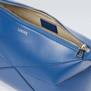 Loewe Puzzle Fold Leather Wash Bag 'Blue' Bags Loewe