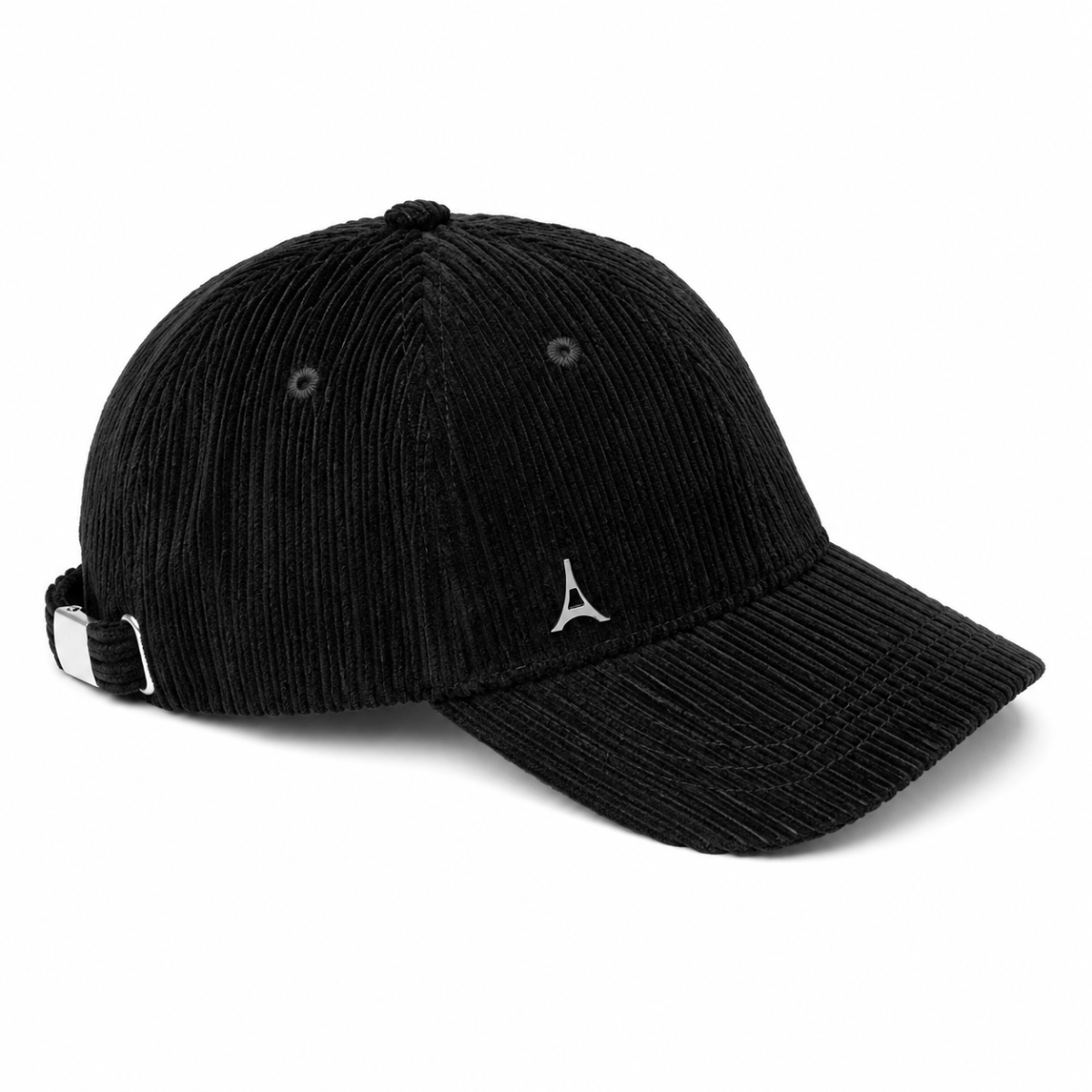 Manière De Voir Eiffel Corduroy Cap 'Black' Headwear Manière De Voir