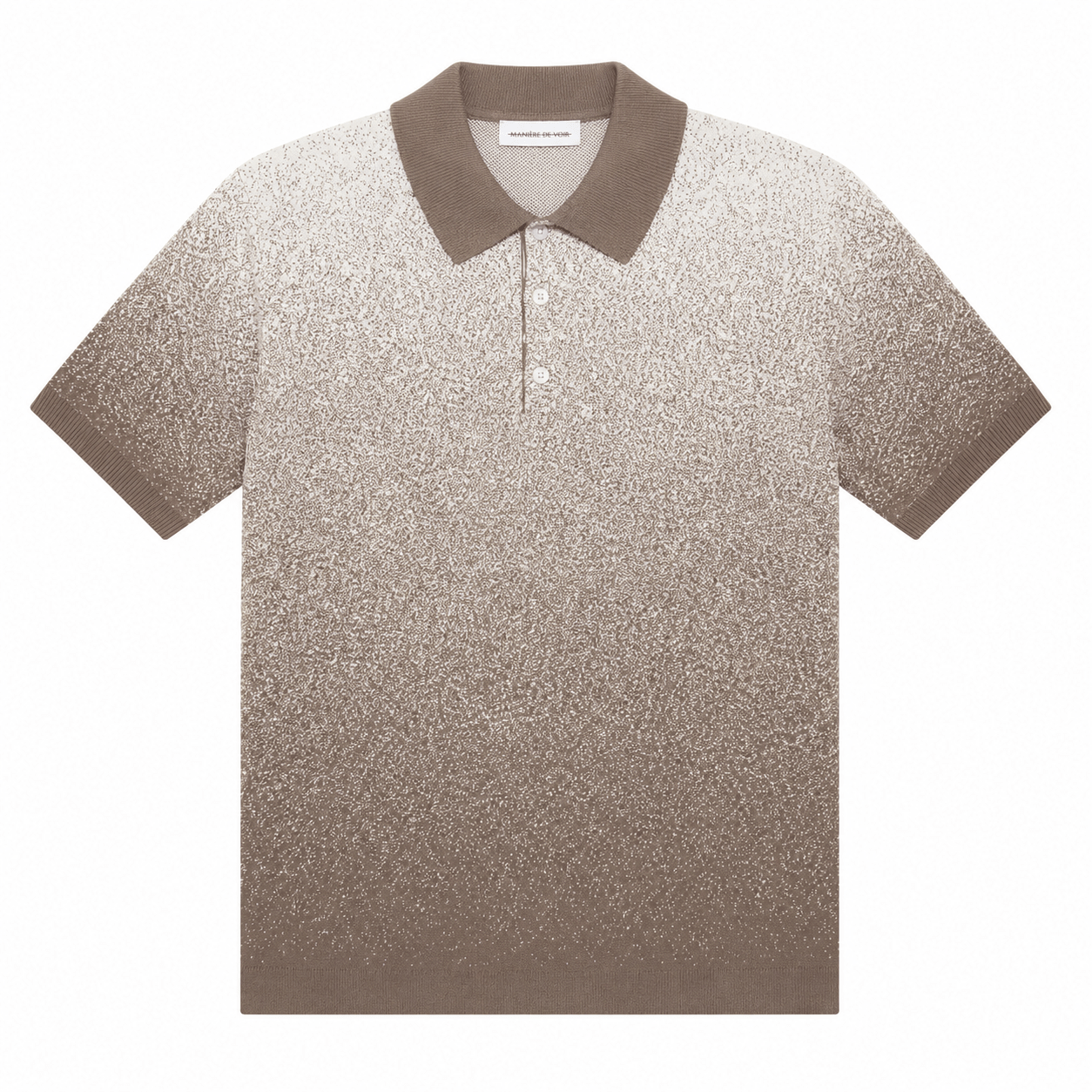 Manière De Voir Ombré Knit Polo Top 'Taupe Cream' Shirts Manière De Voir