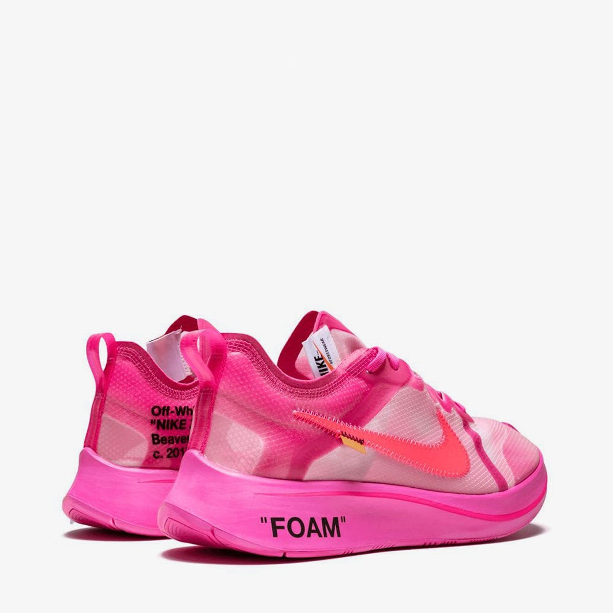 Off white nike zoom fly shops pink