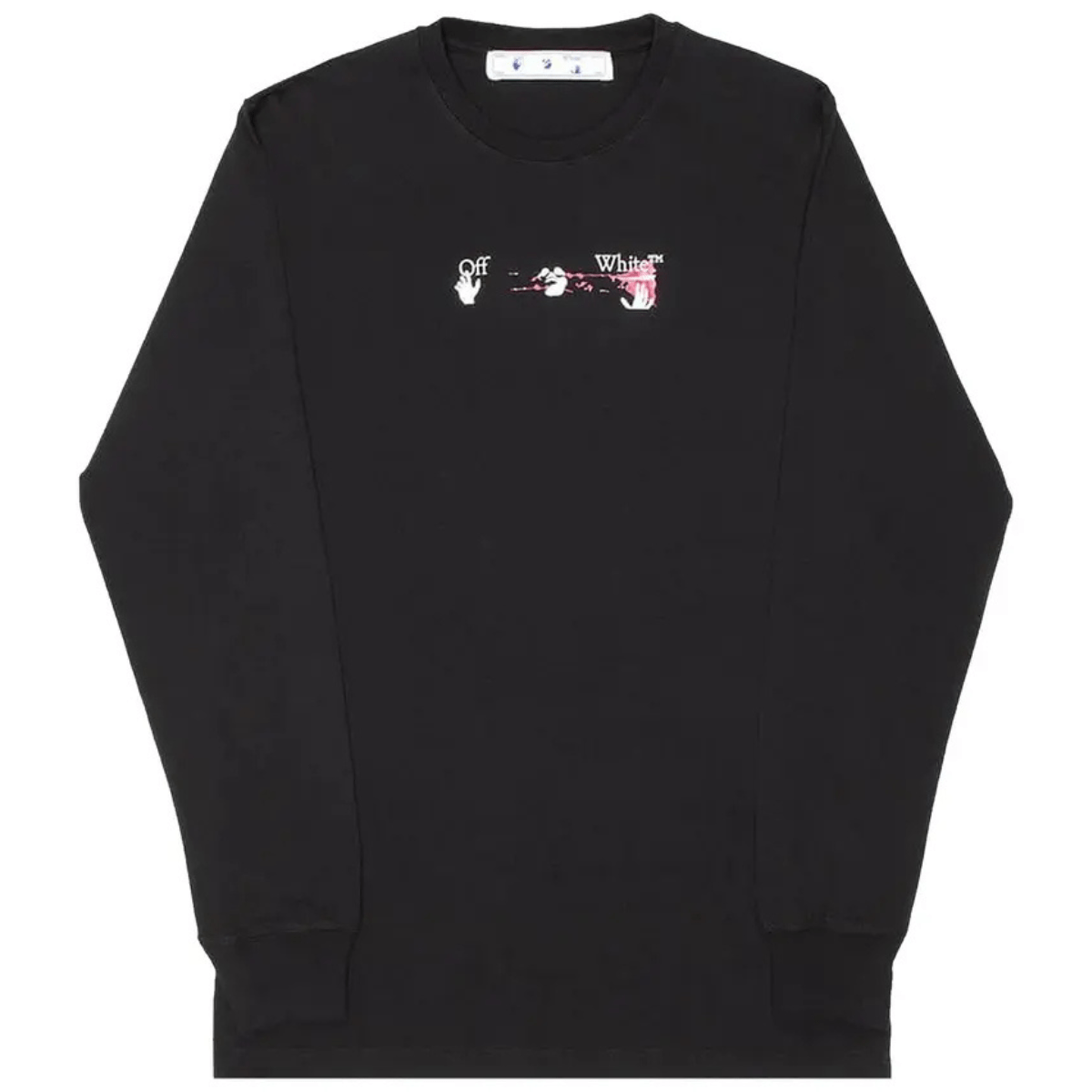 Off-White Acrylic Arrow Long-Sleeve Tee 'Black/Fuchsia' T-shirts Off-White