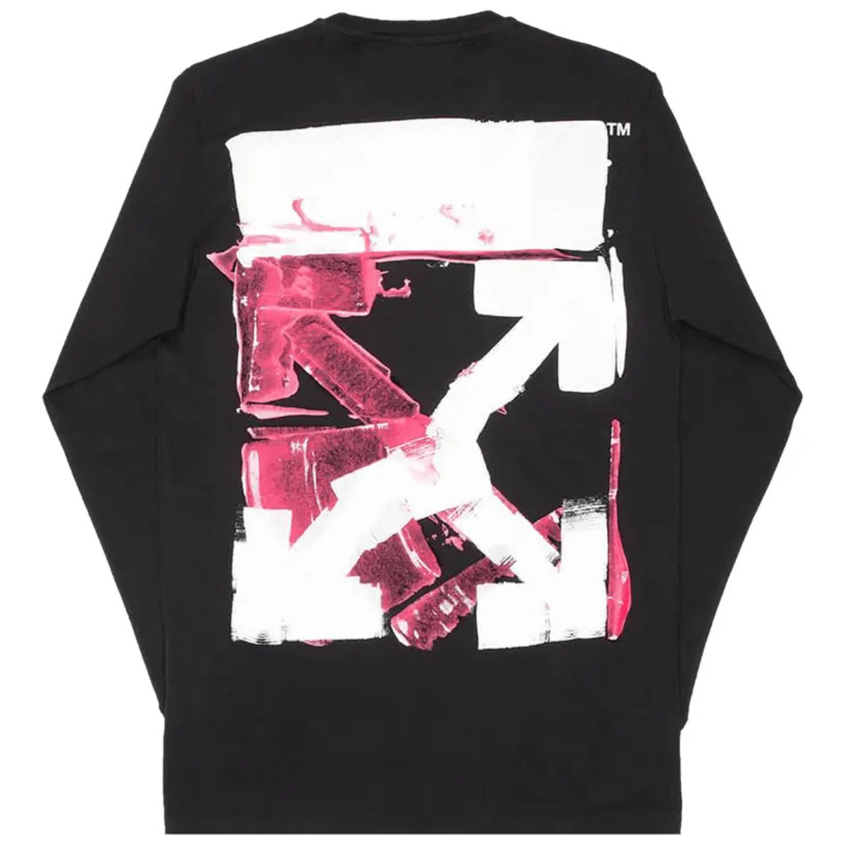 Off-White Acrylic Arrow Long-Sleeve Tee 'Black/Fuchsia' T-shirts Off-White