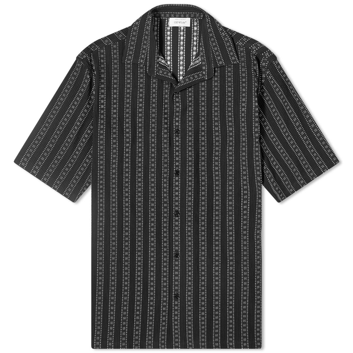 Off-White Arrow Stripe Vacation / Bowling Shirt 'Black/Ivory' Shirts Off-White