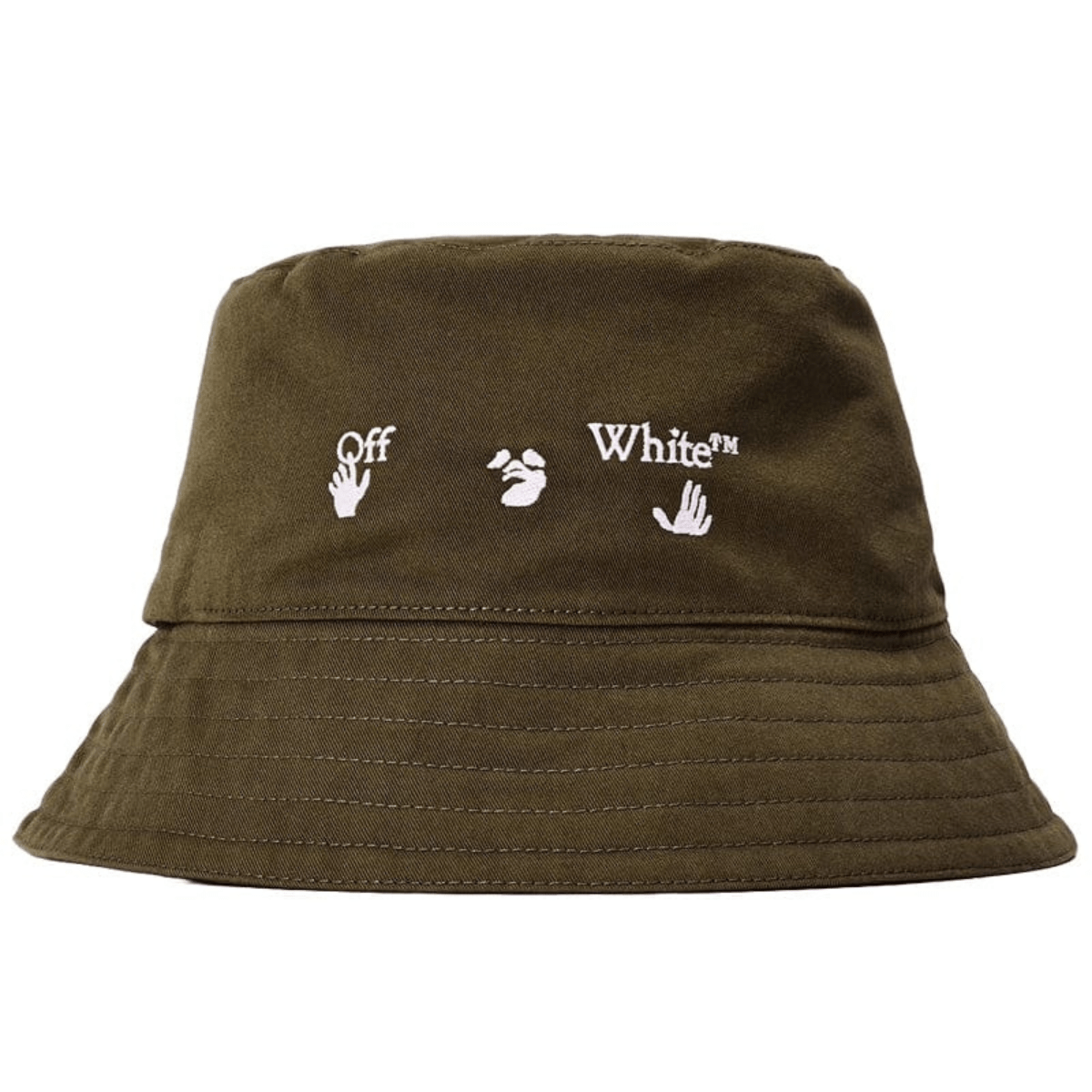 Off-White Logo Bucket Hat 'Army Green White' Headwear Off-White
