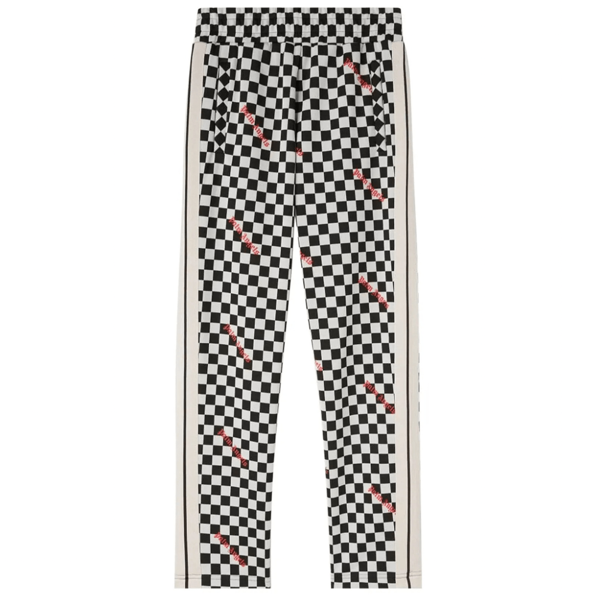 Palm Angels Jacquard Damier Classic Track Pants 'Black/Red' Sweatpants Palm Angels