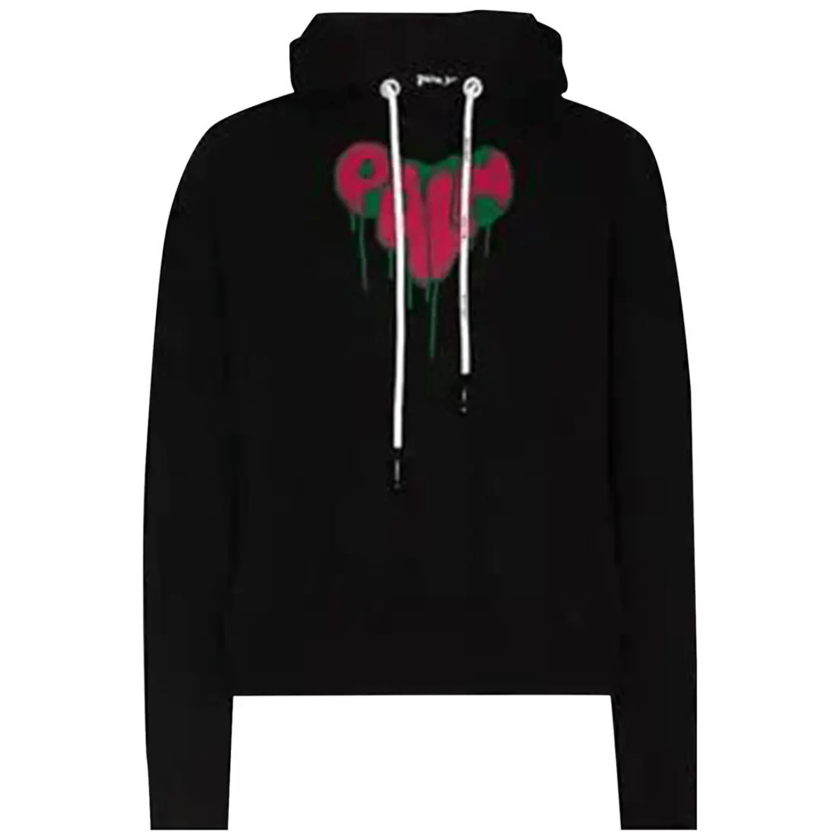 Palm Angels Spray Heart Hoodie 'Black/Fuchsia' Hoodies Palm Angels
