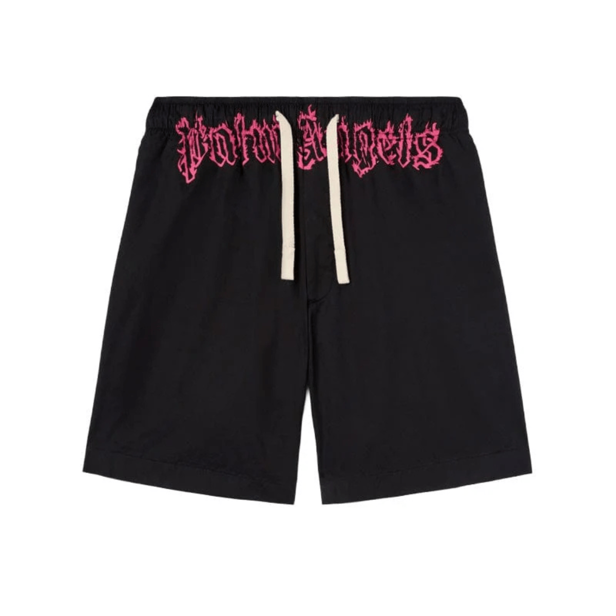 Palm Angels Waist Logo Shorts 'Black/Fuchsia' Shorts Palm Angels