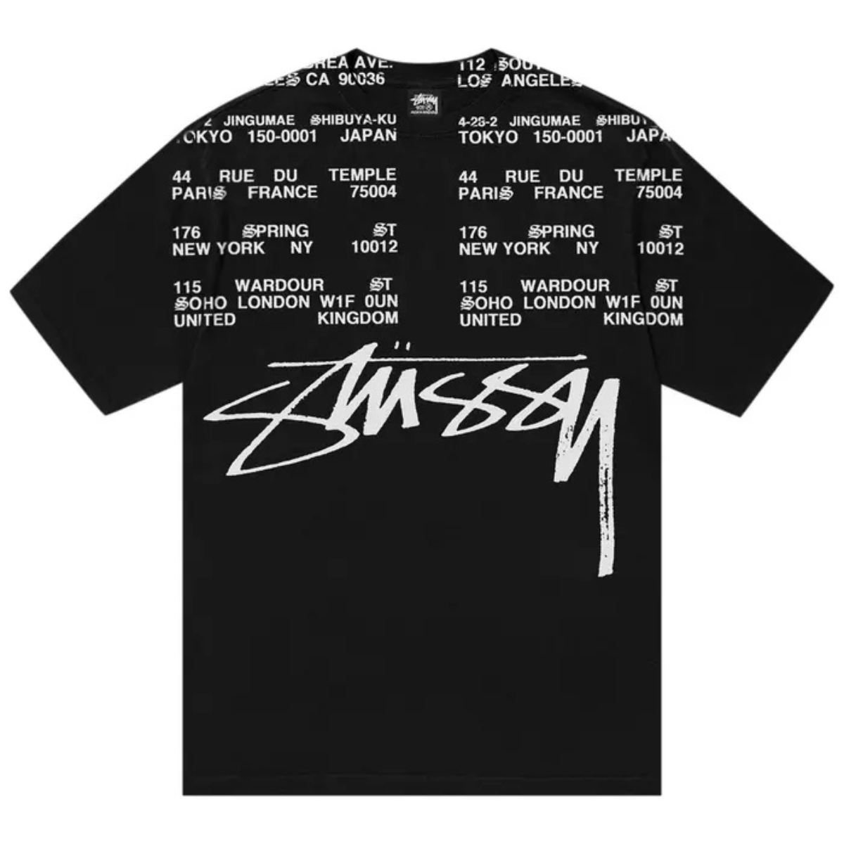 Stussy Locations Tee Pigment Dyed 'Black' T-shirts Stussy