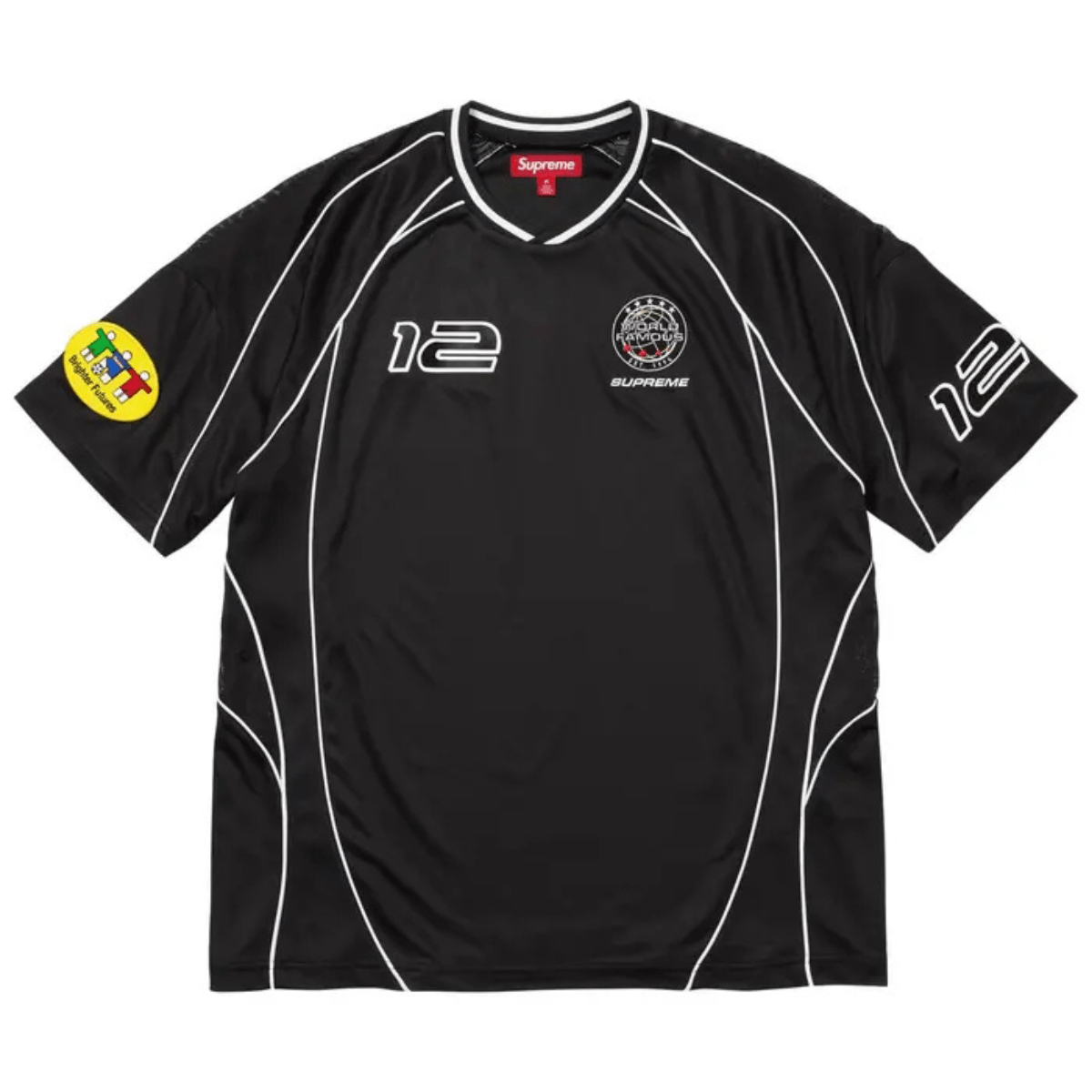 Supreme Piping Soccer Jersey 'Black' T-shirts Supreme