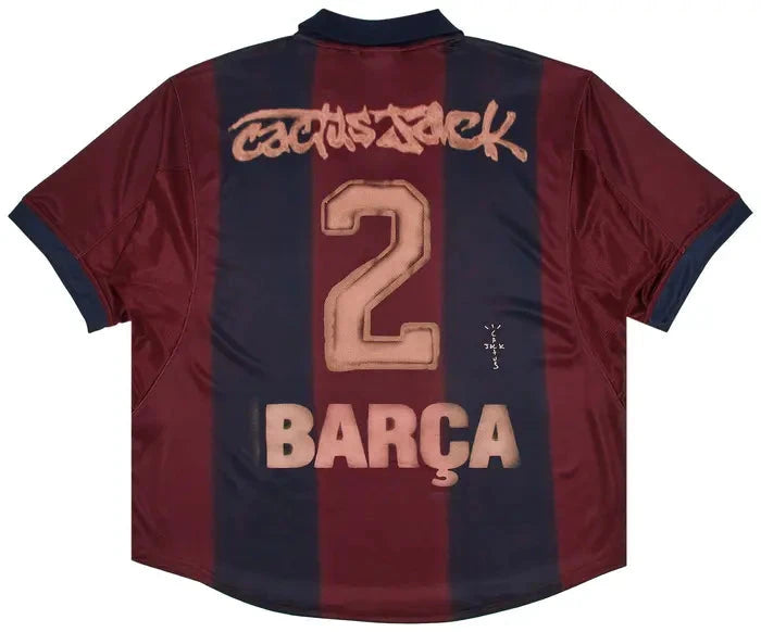 Travis Scott x Nike x FC Barcelona Retro 2000/01 Home Skeleton Jersey T-Shirts Nike