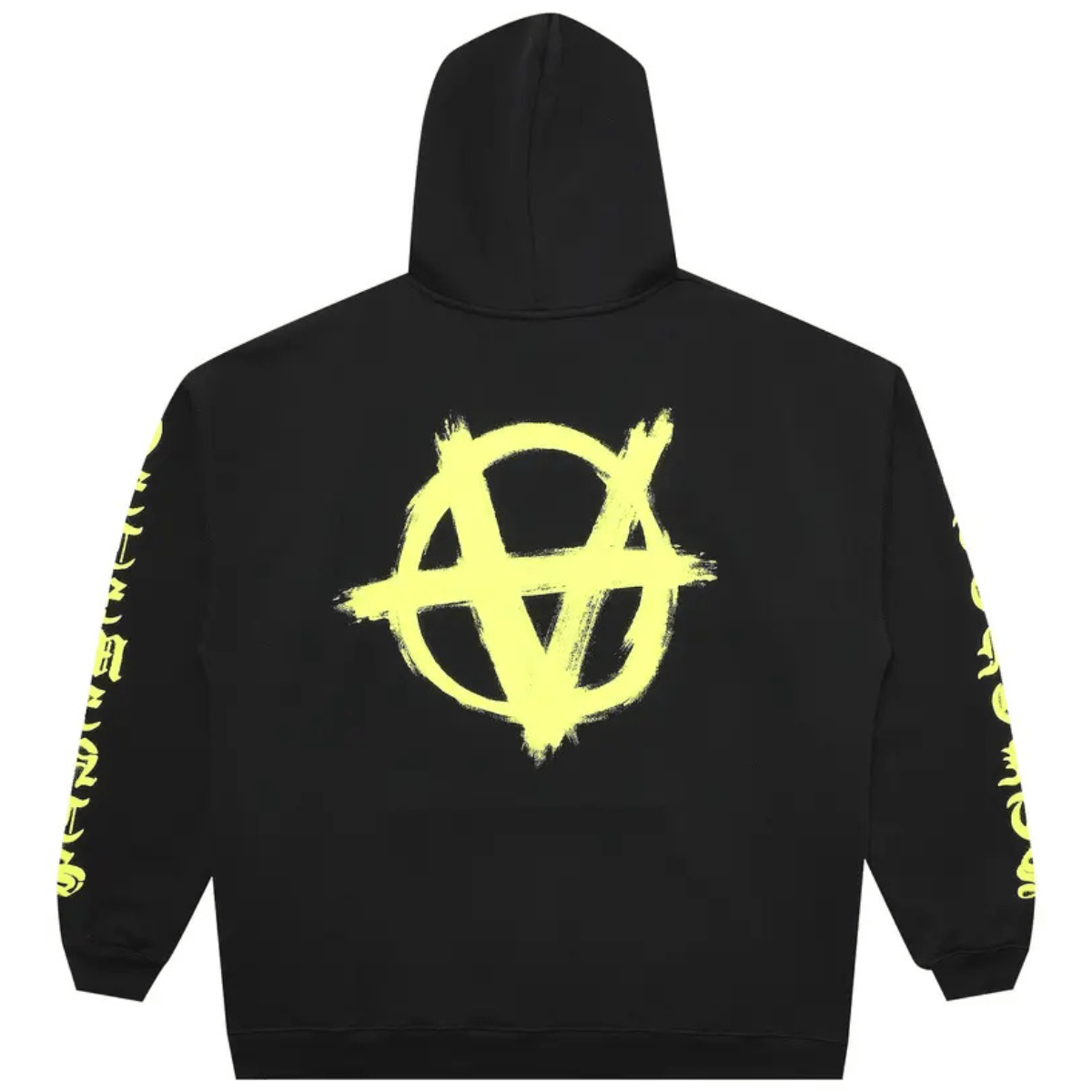 Vetements Double Anarchy Logo Hoodie 'Black/Neon Yellow' Hoodies Vetements